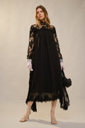 Lace Batwing Sleeve Maxi Dress